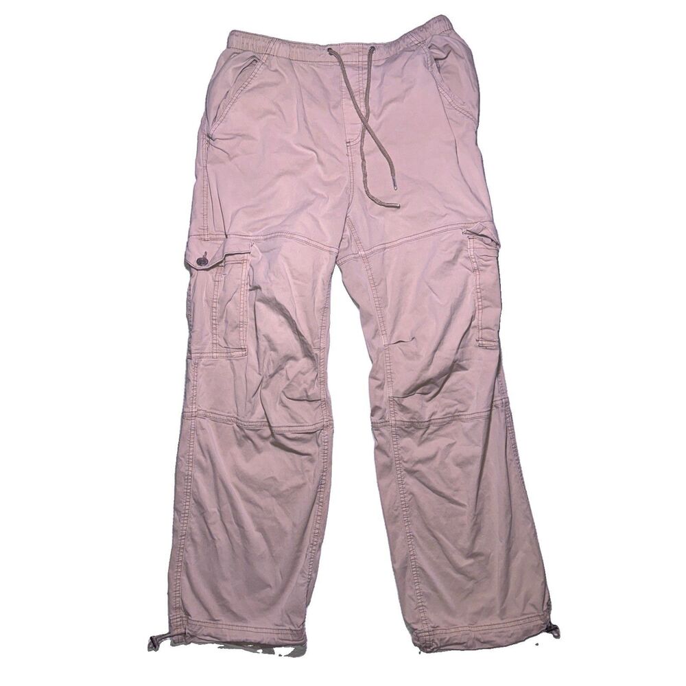 Garage Womens Cargo Jogger Pants Size XS Khaki Tan Drawstring Toggle stopper Hem